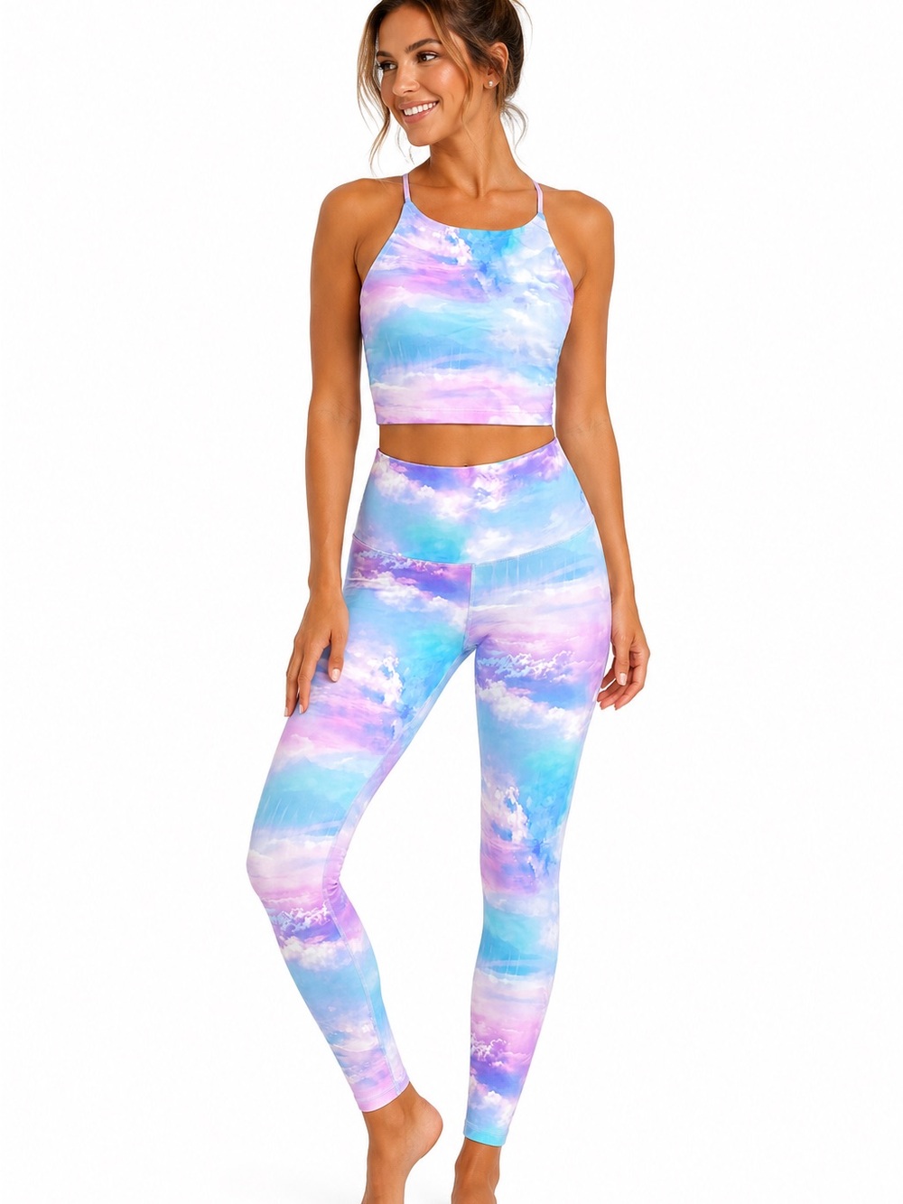 Old Navy Active Matching Set Medium Pastel Cloud Print